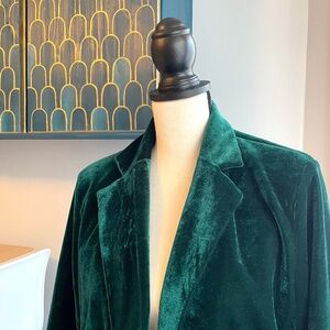 Lrady Green Velvet Blazer | Women's XXL
